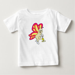 Camiseta De Bebé Mariposa como asistente con varita mágica