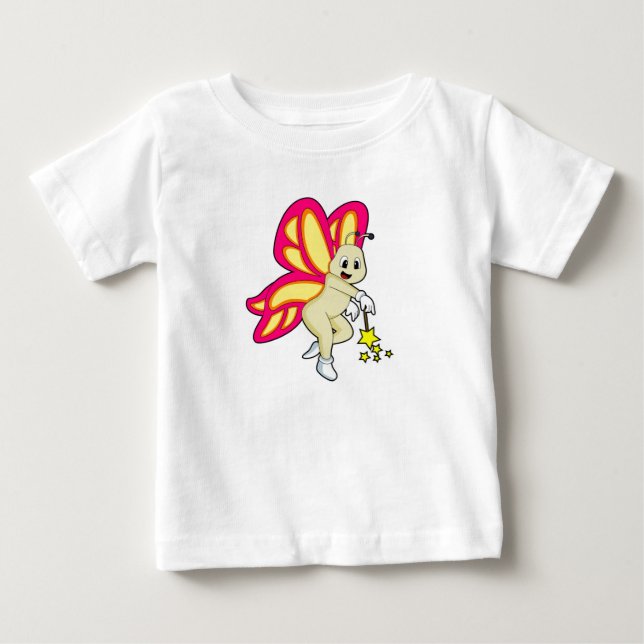 Camiseta De Bebé Mariposa como asistente con varita mágica (Anverso)