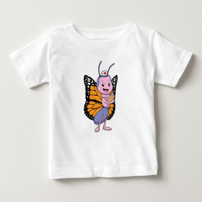 Camiseta De Bebé Mariposa como enfermera (Anverso)