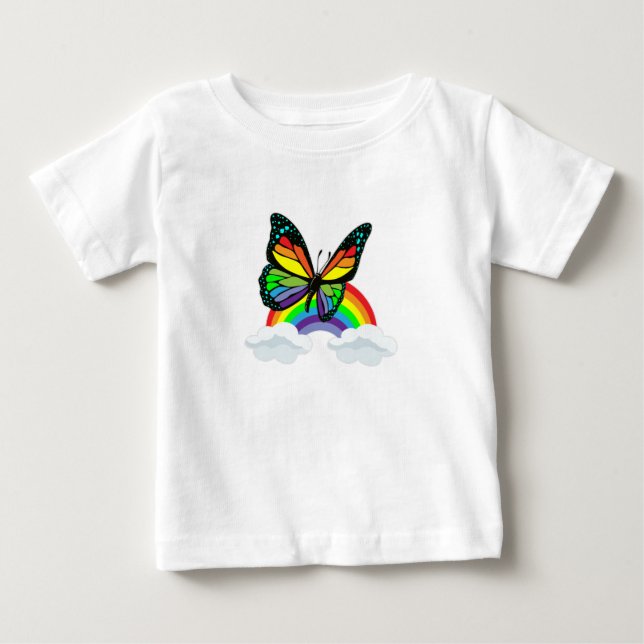 Camiseta De Bebé Mariposa con arcoiris (Anverso)