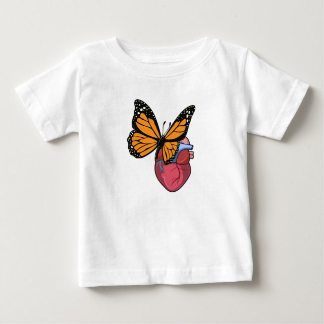 Camiseta De Bebé Mariposa con corazón (Anverso)
