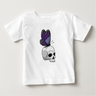 Camiseta De Bebé Mariposa con cráneo