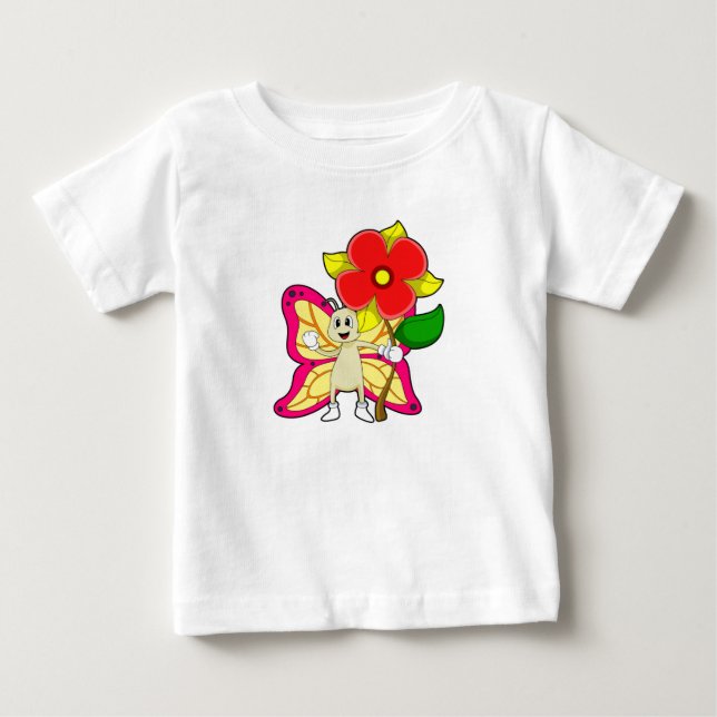 Camiseta De Bebé Mariposa con flor (Anverso)