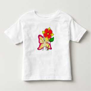 Camiseta De Bebé Mariposa con flor