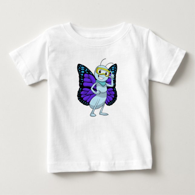 Camiseta De Bebé Mariposa con gafas (Anverso)