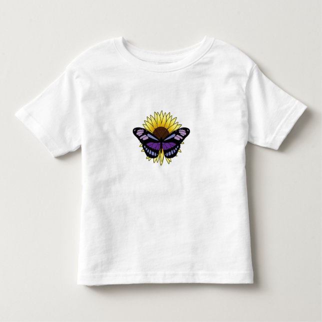 Camiseta De Bebé Mariposa con girasol (Anverso)
