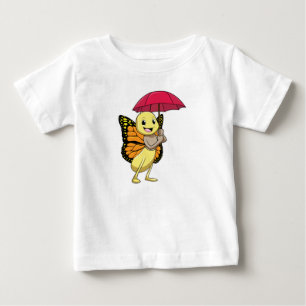Camiseta De Bebé Mariposa con paraguas