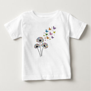 Camiseta De Bebé Mariposa de diente de león fluye