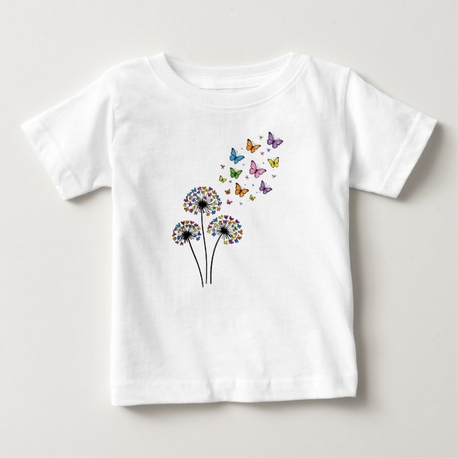 Camiseta De Bebé Mariposa de diente de león fluye (Anverso)