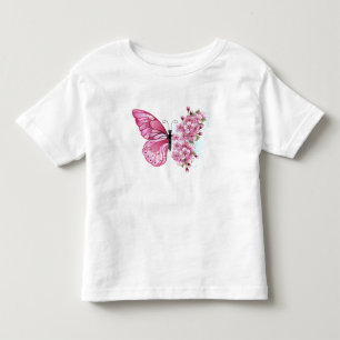 Camiseta De Bebé Mariposa de Flor con Sakura Rosa