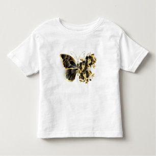 Camiseta De Bebé Mariposa de flores de oro con orquídea negra