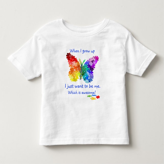 Camiseta De Bebé Mariposa del rompecabezas del autismo cuando (Anverso)