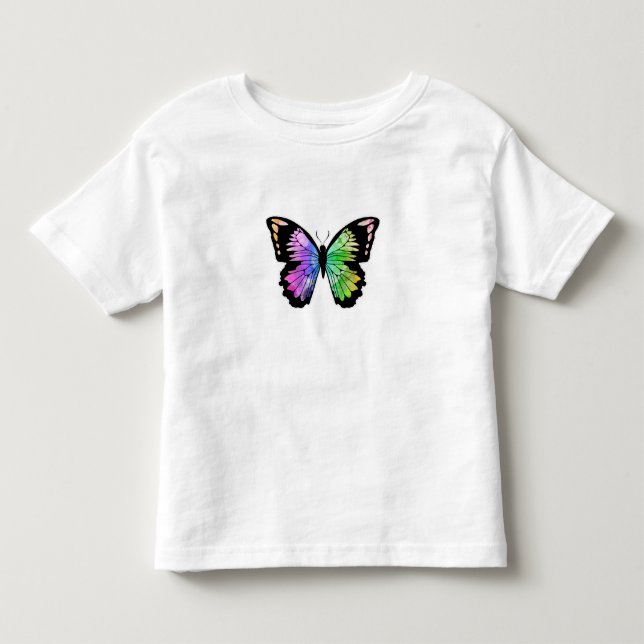 Camiseta De Bebé Mariposa en colores arcoiris (Anverso)