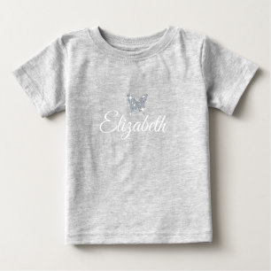 Camiseta De Bebé mariposa falsa de diamantes personalizada