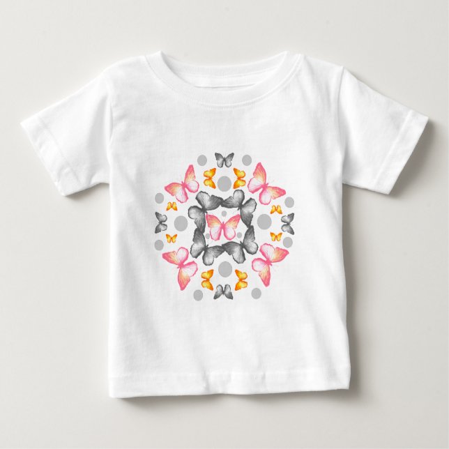 Camiseta De Bebé Mariposa Mandala (Anverso)