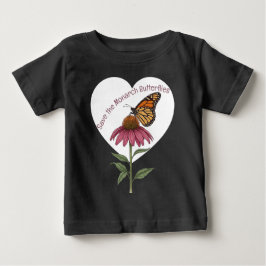 Camiseta De Bebé Mariposa Monarca Personalizable