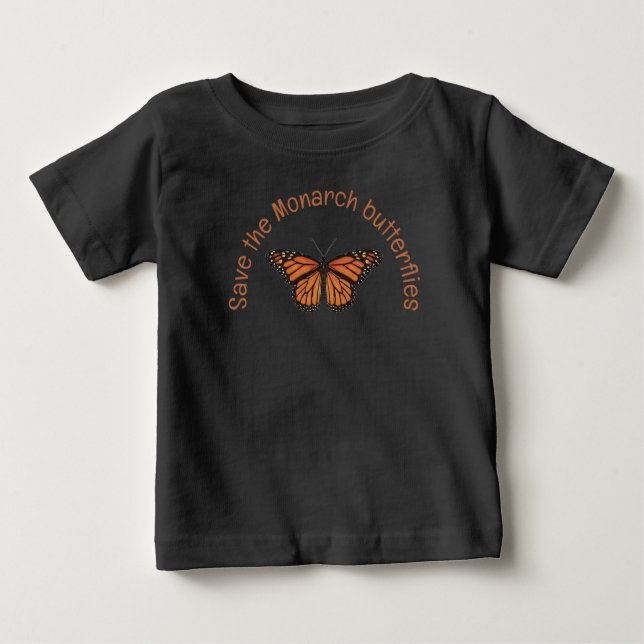 Camiseta De Bebé Mariposa Monarca Personalizable (Anverso)