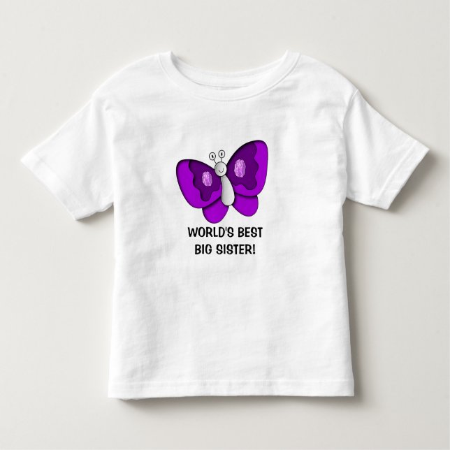 Camiseta De Bebé Mariposa morada Mejor Bella Hermana Niño Vestido (Anverso)