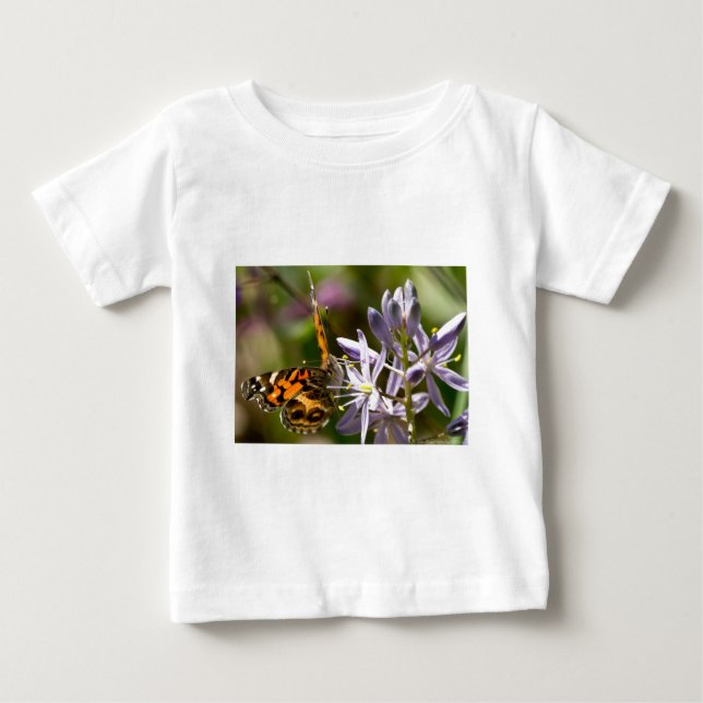 Camiseta De Bebé Mariposa naranja en ropa de higiene salvaje y rega (Anverso)