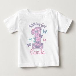 Camiseta De Bebé Mariposa Primer cumpleaños que vuelve una mariposa
