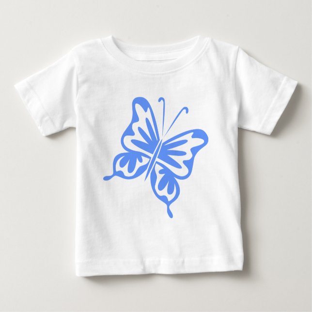 Camiseta De Bebé Mariposa retro - Azul bebé (Anverso)