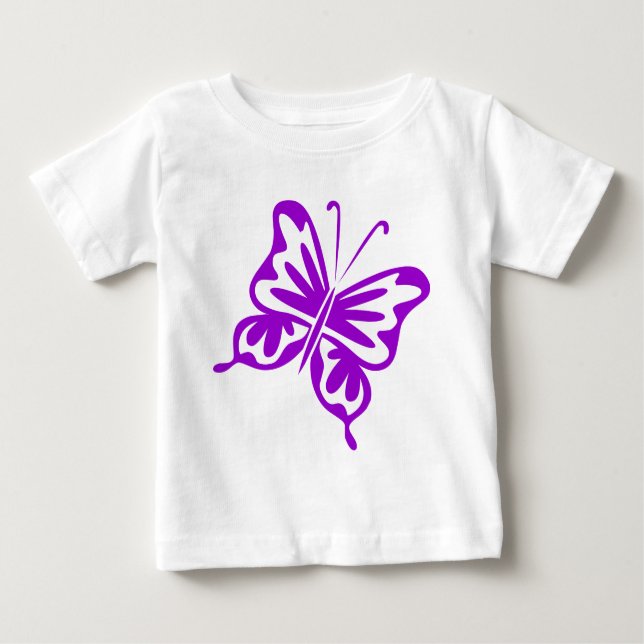 Camiseta De Bebé Mariposa retro - Púrpura (Anverso)