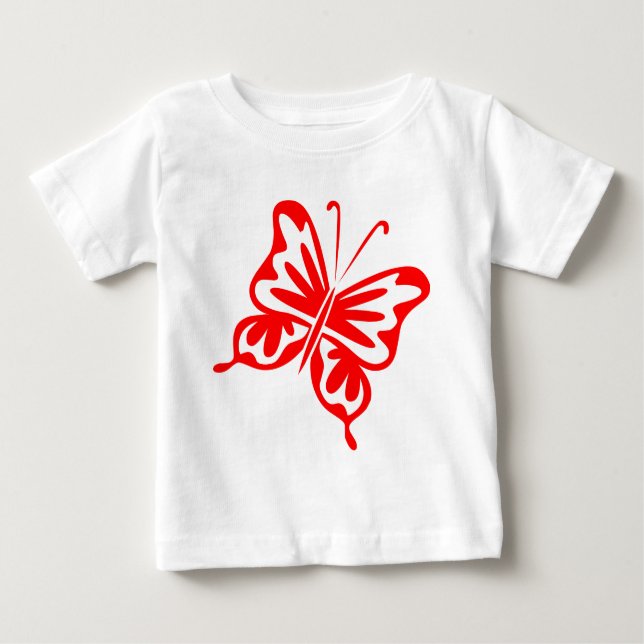 Camiseta De Bebé Mariposa retro - Rojo (Anverso)