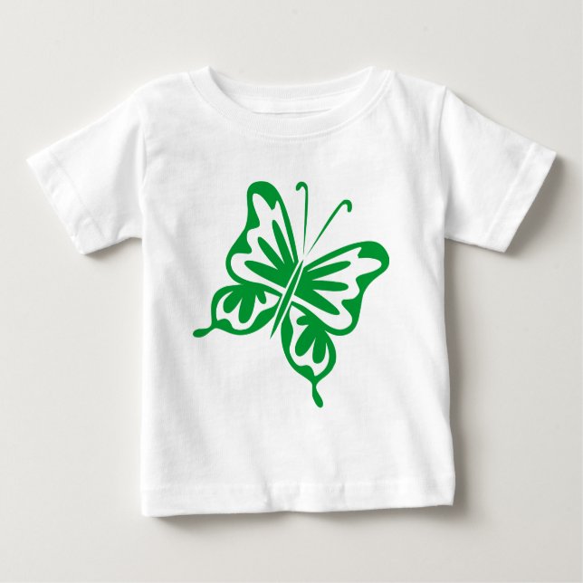 Camiseta De Bebé Mariposa retro - Verde de hierba (Anverso)