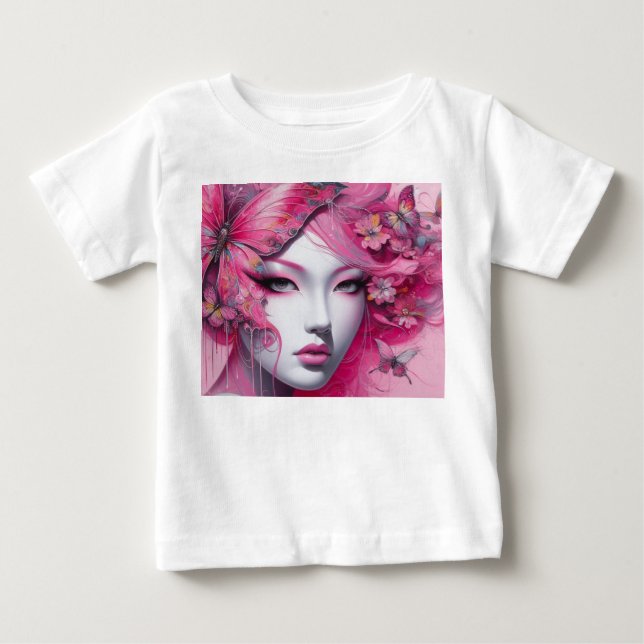 Camiseta De Bebé Mariposa rosa (Anverso)