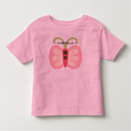 Camiseta De Bebé Mariposa rosa con nombre