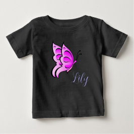 Camiseta De Bebé mariposa rosa - nombre de su bebé