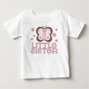 Camiseta De Bebé Mariposa Rosa Pequeña Hermana
