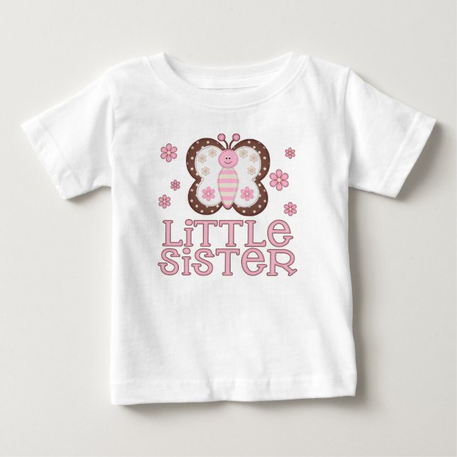 Camiseta De Bebé Mariposa Rosa Pequeña Hermana (Anverso)