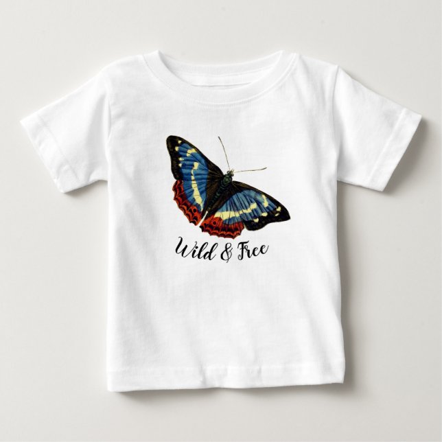 Camiseta De Bebé Mariposa Salvaje y Libre (Anverso)