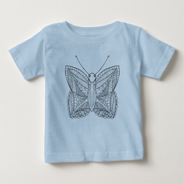 Camiseta De Bebé Mariposa tropical inspirada del diseño (Anverso)