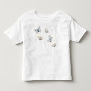 Camiseta De Bebé Mariposas azules y cream en vuelo
