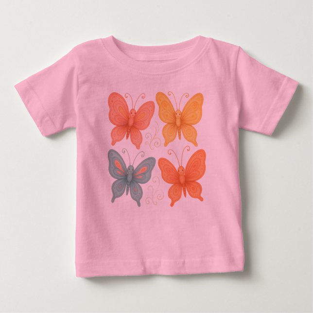 Camiseta De Bebé Mariposas Caprichosas (Anverso)