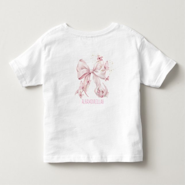 Camiseta De Bebé Mariposas de lazo rosa (Reverso)