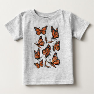 Camiseta De Bebé Mariposas de monarca geométricas