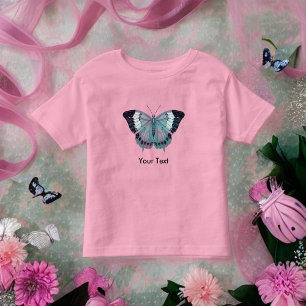 Camiseta De Bebé Mariposas Mauve Púrpura y Turquesa