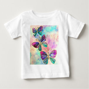Camiseta De Bebé Mariposas voladoras Baby Bodysuit o T-Shirt
