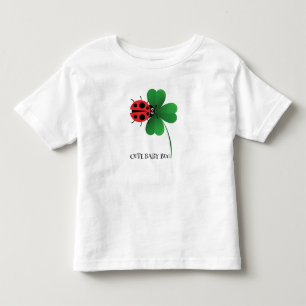 Camiseta De Bebé Mariquita roja linda en hoja afortunada Niños