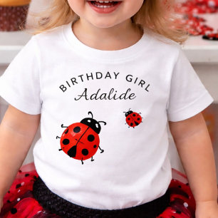Camiseta De Bebé Mariquita Roja Moderna Linda Personalizada