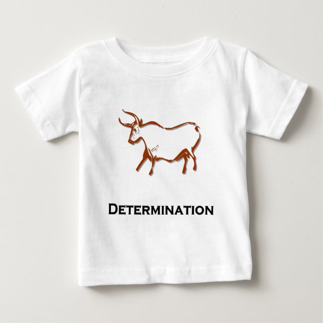 Camiseta De Bebé Marrón de determinación de toros (Anverso)