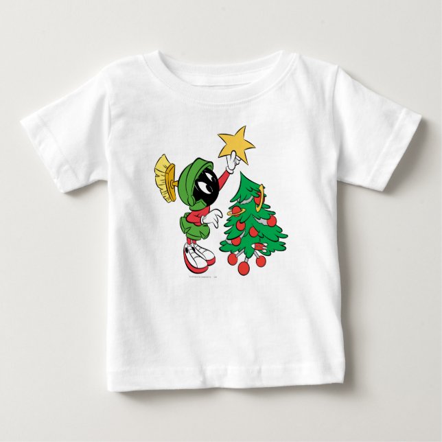 Camiseta De Bebé MARVIN MARTIAN™ pone estrella en el árbol (Anverso)