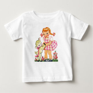 Camiseta De Bebé Mary Little Lamb Nursery Rhyme chica con pelo rojo