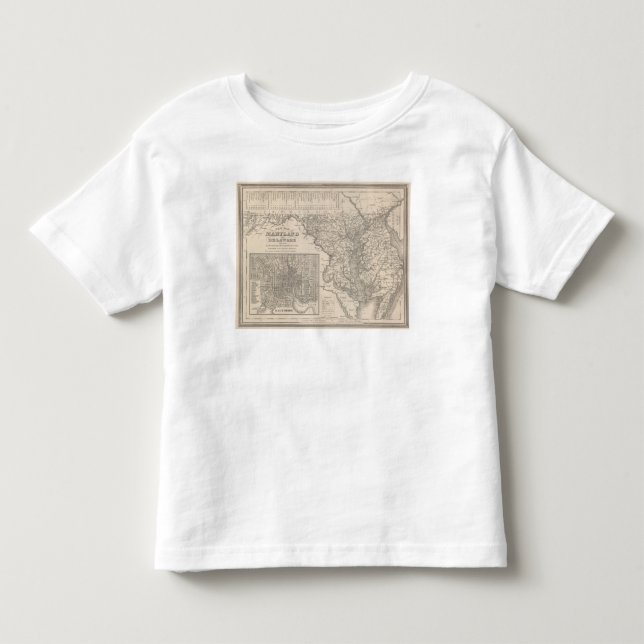 Camiseta De Bebé Maryland y Delaware (Anverso)