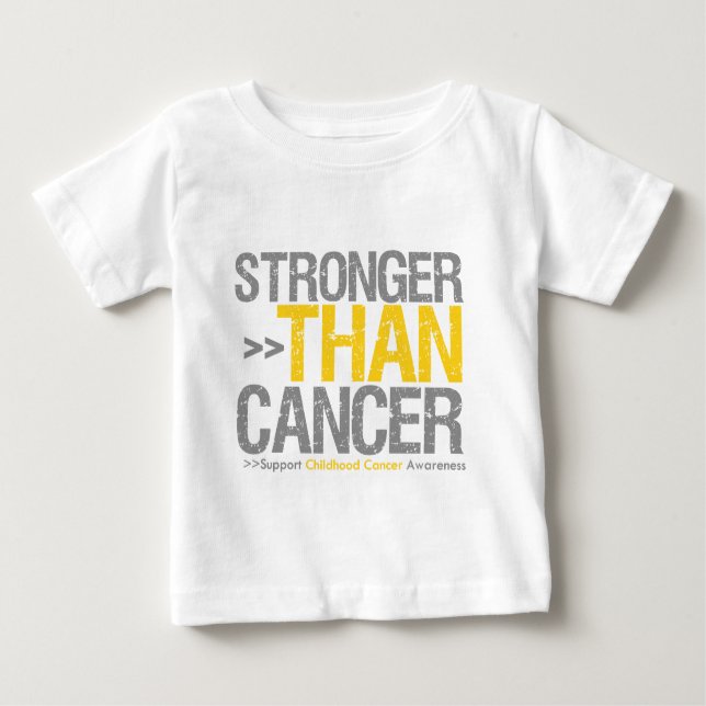 Camiseta De Bebé Más fuerte que el cáncer - cáncer de la niñez (Anverso)