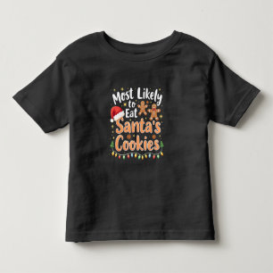 Camiseta De Bebé Más Propenso a Comer las Galletas de Santa Sombrer