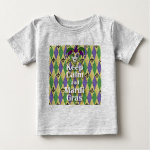 Camiseta De Bebé Máscara de Bufón Mantén la Calma y Mardi Gras